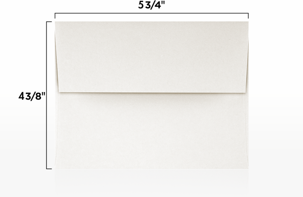 White Recycled 32lb A2 Invitation Envelopes (4 3/8 x 5 3/4) with Peel & Seal