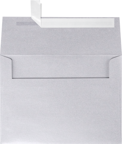 Silver Metallic 32lb A4 Invitation Envelopes (4 1/4 x 6 1/4) with Peel & Seal