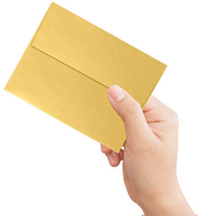 Gold Metallic 32lb A4 Invitation Envelopes (4 1/4 x 6 1/4) with Peel & Seal