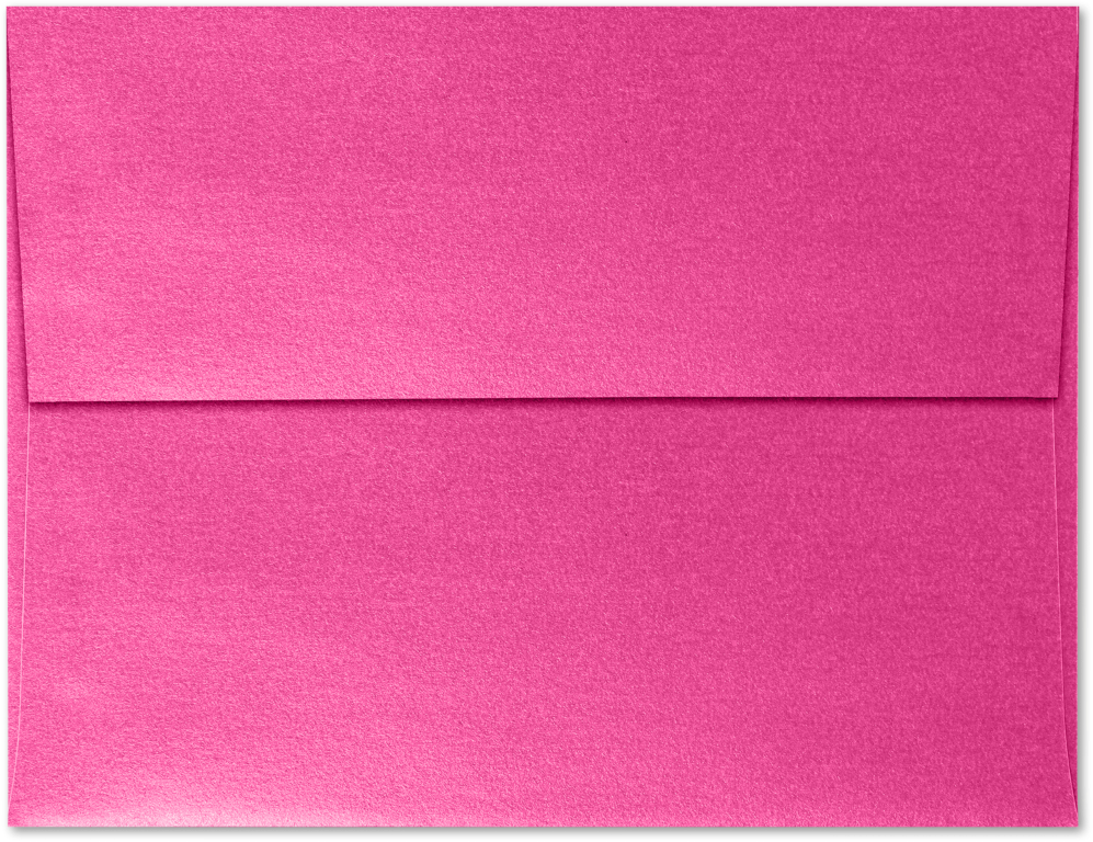 Azalea Fuchsia Pink Metallic 32lb A4 Invitation Envelopes (4 1/4 x 6 1/4) with Peel & Seal
