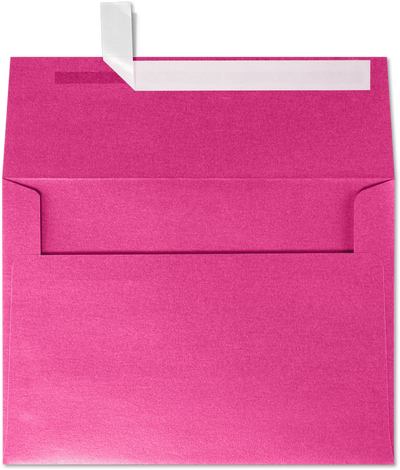 Azalea Fuchsia Pink Metallic 32lb A4 Invitation Envelopes (4 1/4 x 6 1/4) with Peel & Seal