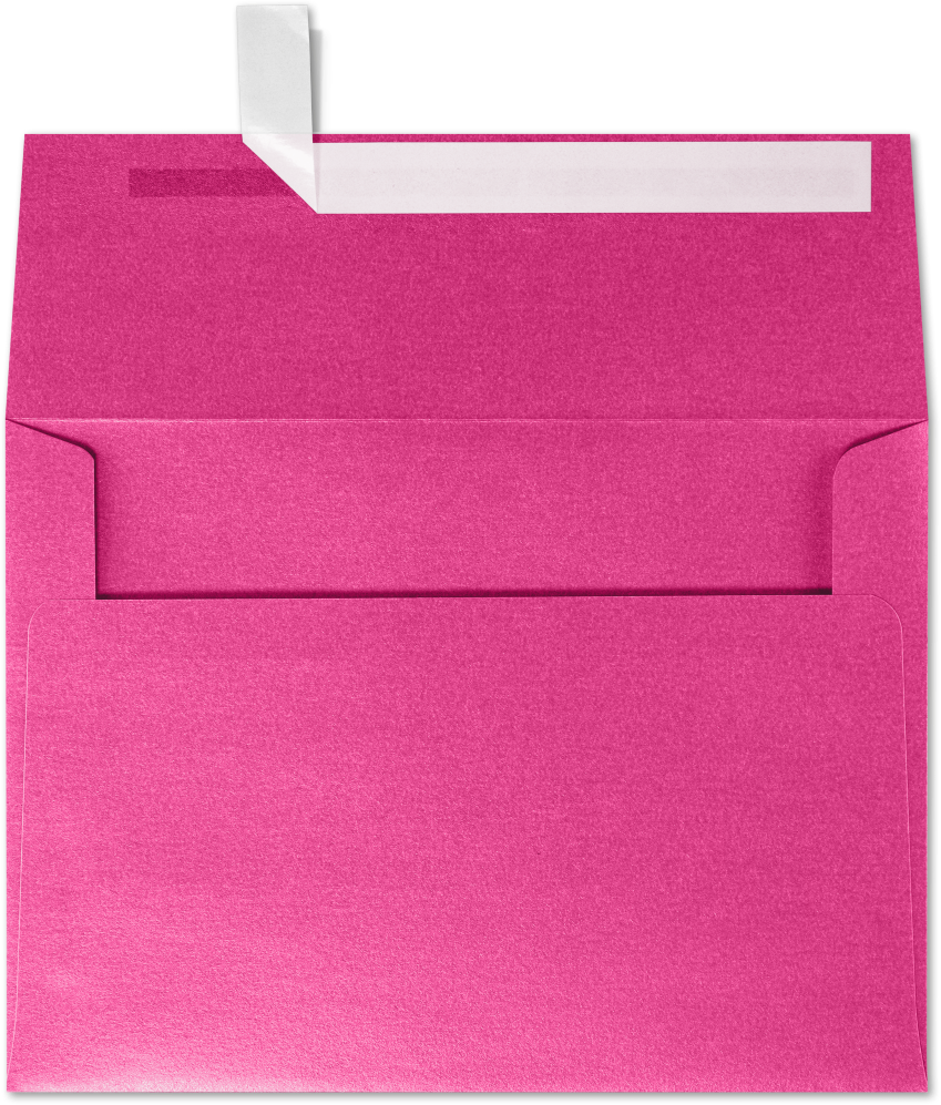 Azalea Fuchsia Pink Metallic 32lb A4 Invitation Envelopes (4 1/4 x 6 1/4) with Peel & Seal