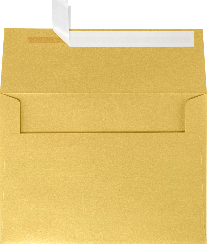 Gold Metallic 32lb A4 Invitation Envelopes (4 1/4 x 6 1/4) with Peel & Seal