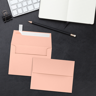 Blush Pink 32lb A4 Invitation Envelopes (4 1/4 x 6 1/4) with Peel & Seal