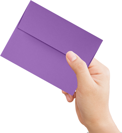 Violet Grape Purple 28lb A4 Invitation Envelopes (4 1/4 x 6 1/4) with Peel & Seal