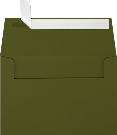 Dark Green Olive 28lb A4 Invitation Envelopes (4 1/4 x 6 1/4) with Peel & Seal
