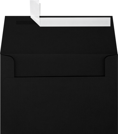 Black Linen 32lb A4 Invitation Envelopes (4 1/4 x 6 1/4) with Peel & Seal