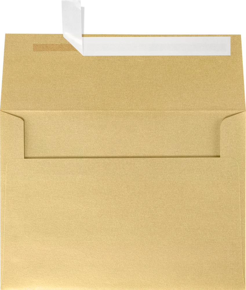 Light Gold Blonde Metallic 32lb A4 Invitation Envelopes (4 1/4 x 6 1/4) with Peel & Seal