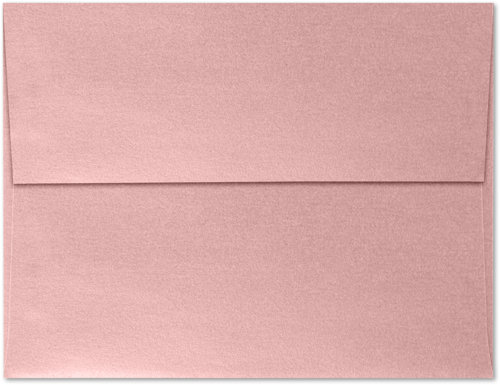 Misty Rose Pink Metallic 84lb A4 Invitation Envelopes (4 1/4 x 6 1/4) with Peel & Seal