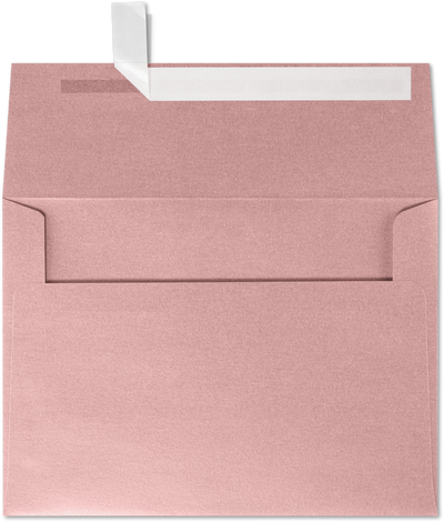 Misty Rose Pink Metallic 84lb A4 Invitation Envelopes (4 1/4 x 6 1/4) with Peel & Seal