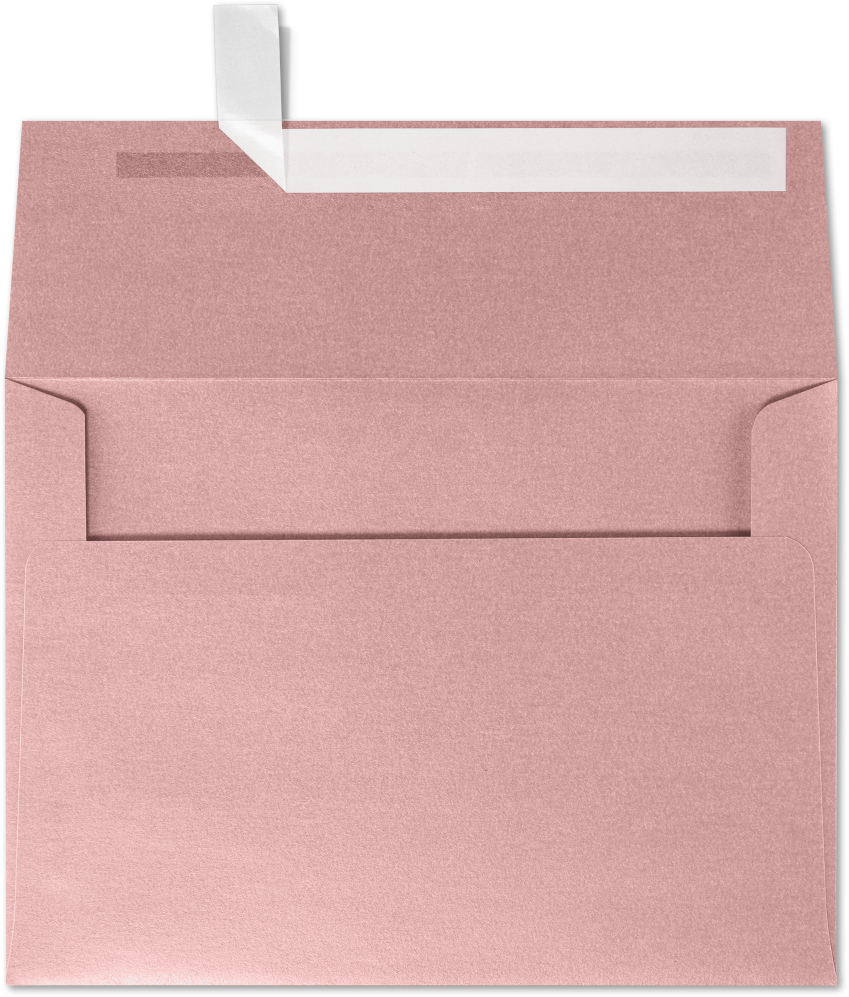 Misty Rose Pink Metallic 84lb A4 Invitation Envelopes (4 1/4 x 6 1/4) with Peel & Seal