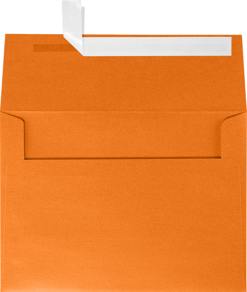 Orange Flame Metallic 32lb A4 Invitation Envelopes (4 1/4 x 6 1/4) with Peel & Seal