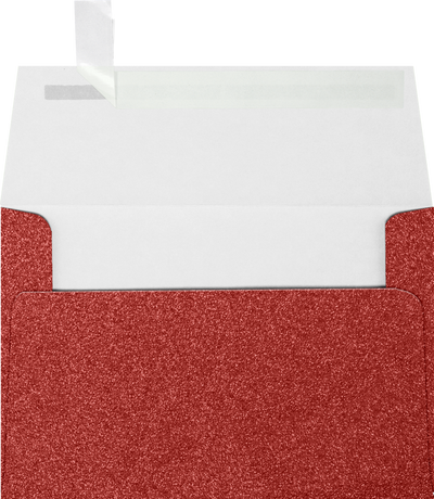 Holiday Red Sparkle 90lb A4 Invitation Envelopes (4 1/4 x 6 1/4) with Peel & Seal