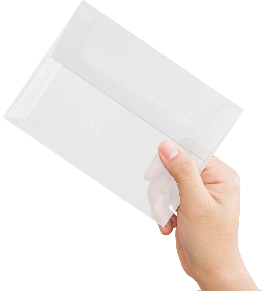 Clear Translucent 30lb A6 Invitation Envelopes (4 3/4 x 6 1/2) with Peel & Seal
