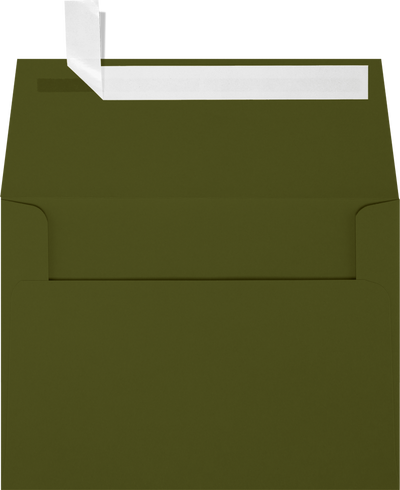 Dark Green Olive 28lb A6 Invitation Envelopes (4 3/4 x 6 1/2) with Peel & Seal