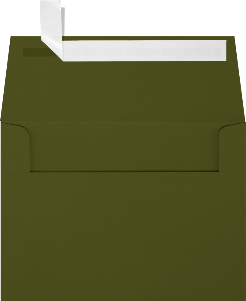 Dark Green Olive 28lb A6 Invitation Envelopes (4 3/4 x 6 1/2) with Peel & Seal