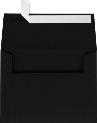 Black Linen 32lb A6 Invitation Envelopes (4 3/4 x 6 1/2) with Peel & Seal