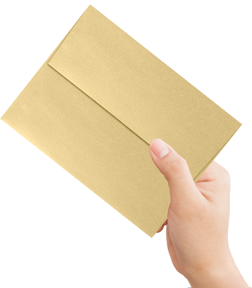 Light Gold Blonde Metallic 32lb A6 Invitation Envelopes (4 3/4 x 6 1/2) with Peel & Seal