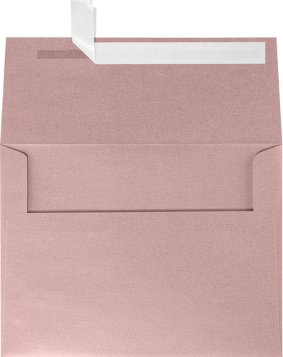 Misty Rose Pink Metallic 84lb A6 Invitation Envelopes (4 3/4 x 6 1/2) with Peel & Seal
