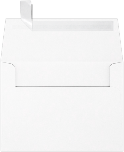 White 100% Cotton 32lb A6 Invitation Envelopes (4 3/4 x 6 1/2) with Peel & Seal