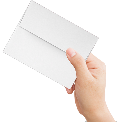 White 24lb A6 Invitation Envelopes (4 3/4 x 6 1/2) with Peel & Seal