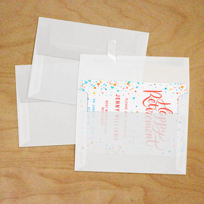 Clear Translucent 30lb A7 Invitation Envelopes (5 1/4 x 7 1/4) with Peel & Seal