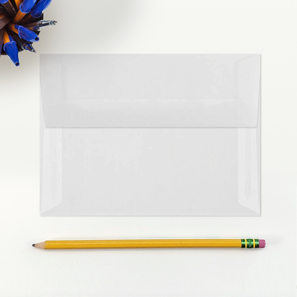 Clear Translucent 30lb A7 Invitation Envelopes (5 1/4 x 7 1/4) with Peel & Seal