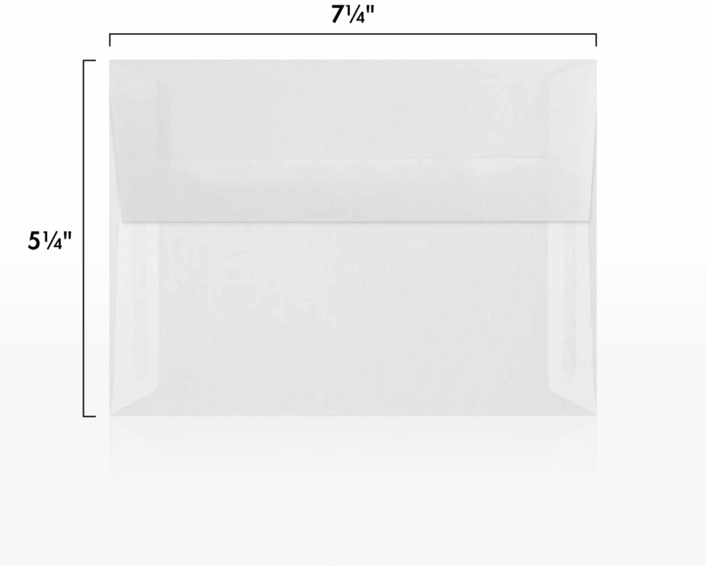 Clear Translucent 30lb A7 Invitation Envelopes (5 1/4 x 7 1/4) with Peel & Seal