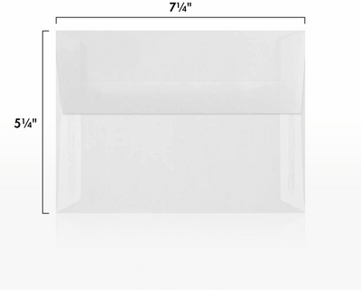 Clear Translucent 30lb A7 Invitation Envelopes (5 1/4 x 7 1/4) with Peel & Seal