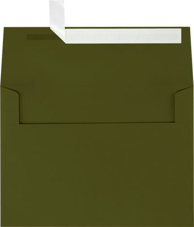 Dark Green Olive 28lb A7 Invitation Envelopes (5 1/4 x 7 1/4) with Peel & Seal