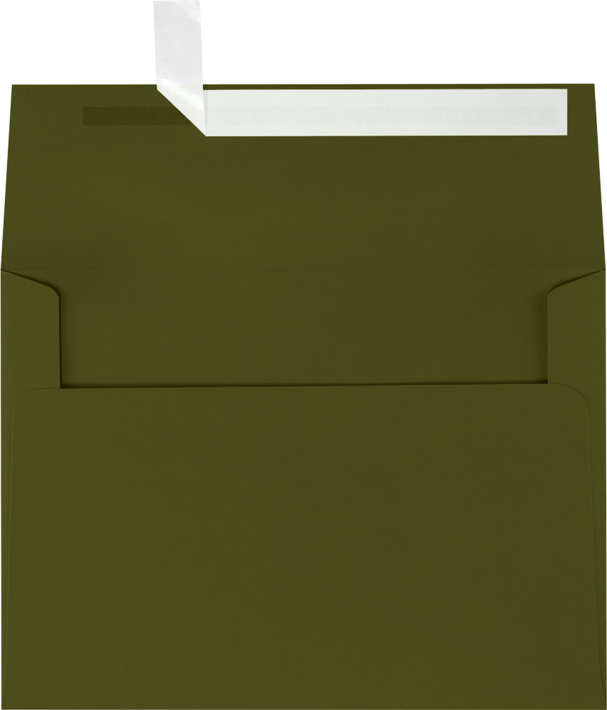 Dark Green Olive 28lb A7 Invitation Envelopes (5 1/4 x 7 1/4) with Peel & Seal