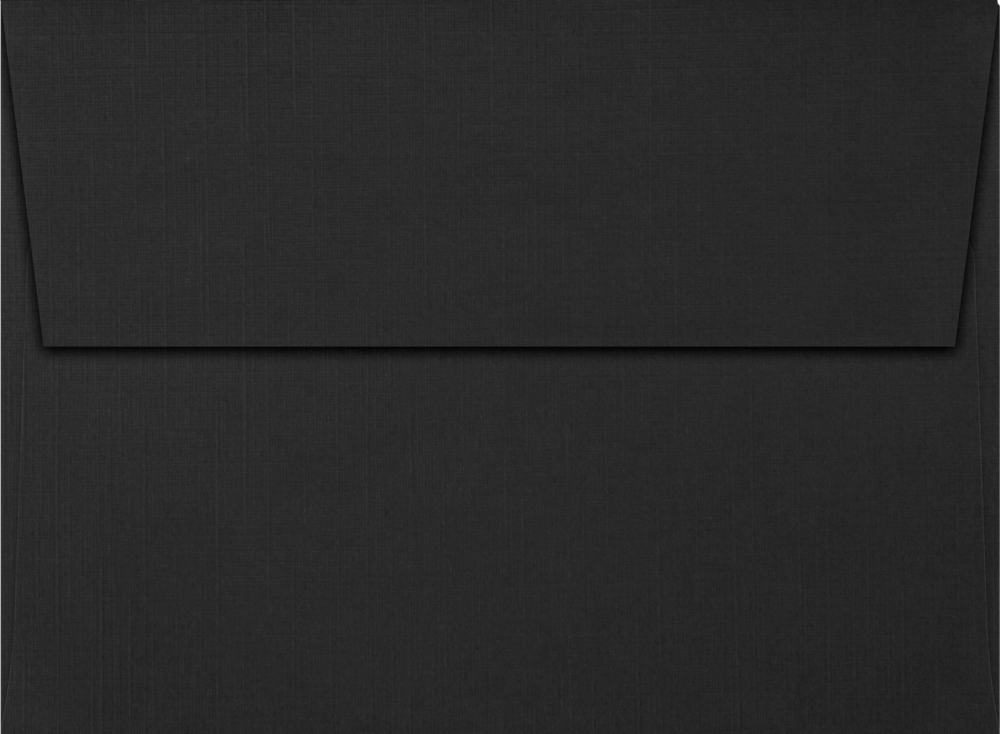 Black Linen 32lb A7 Invitation Envelopes (5 1/4 x 7 1/4) with Peel & Seal