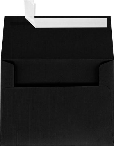 Black Linen 32lb A7 Invitation Envelopes (5 1/4 x 7 1/4) with Peel & Seal