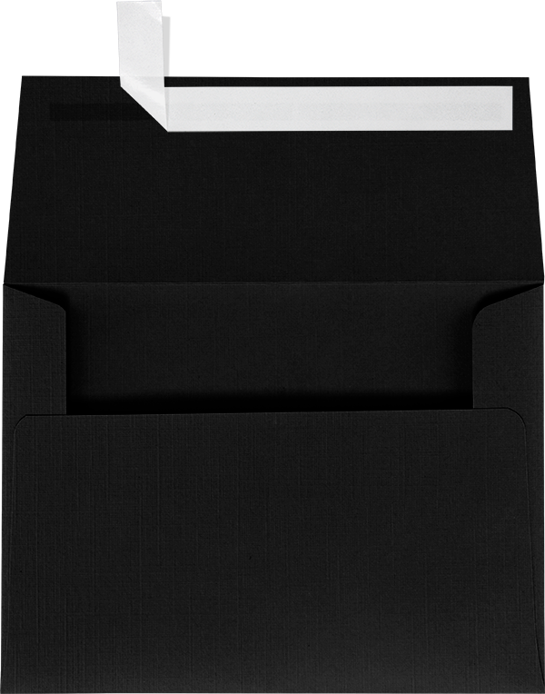 Black Linen 32lb A7 Invitation Envelopes (5 1/4 x 7 1/4) with Peel & Seal