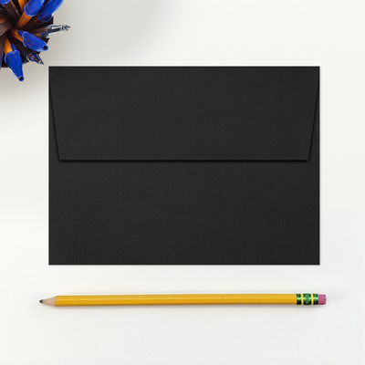Black Linen 32lb A7 Invitation Envelopes (5 1/4 x 7 1/4) with Peel & Seal