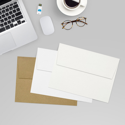 Natural 100% Cotton 32lb A7 Invitation Envelopes (5 1/4 x 7 1/4) with Peel & Seal