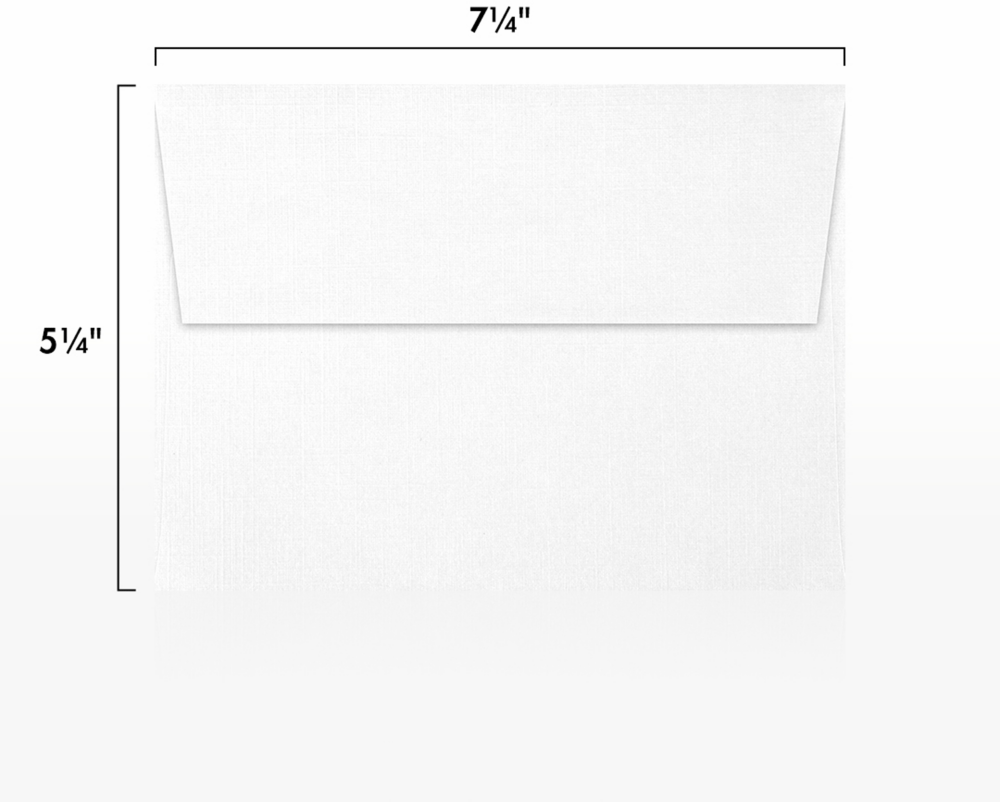White Linen 32lb A7 Invitation Envelopes (5 1/4 x 7 1/4) with Peel & Seal