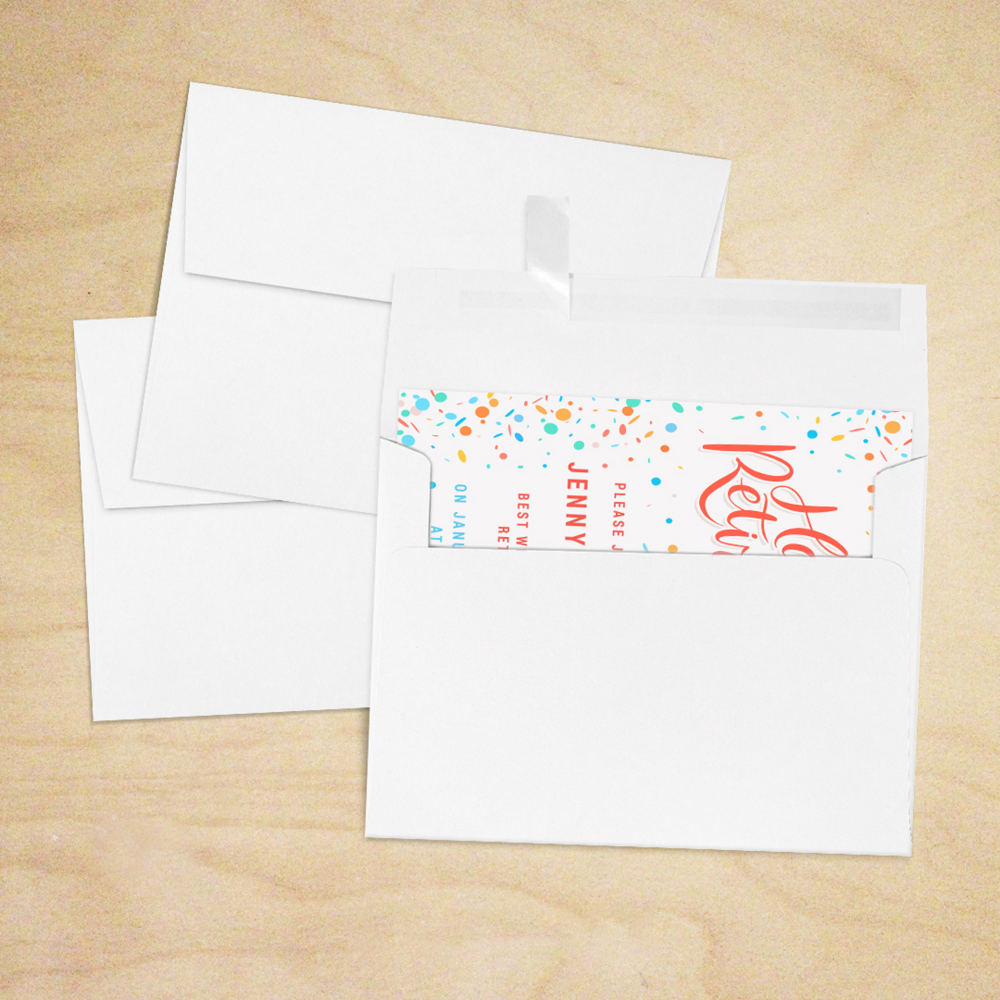 White Recycled 32lb A7 Invitation Envelopes (5 1/4 x 7 1/4) with Peel & Seal