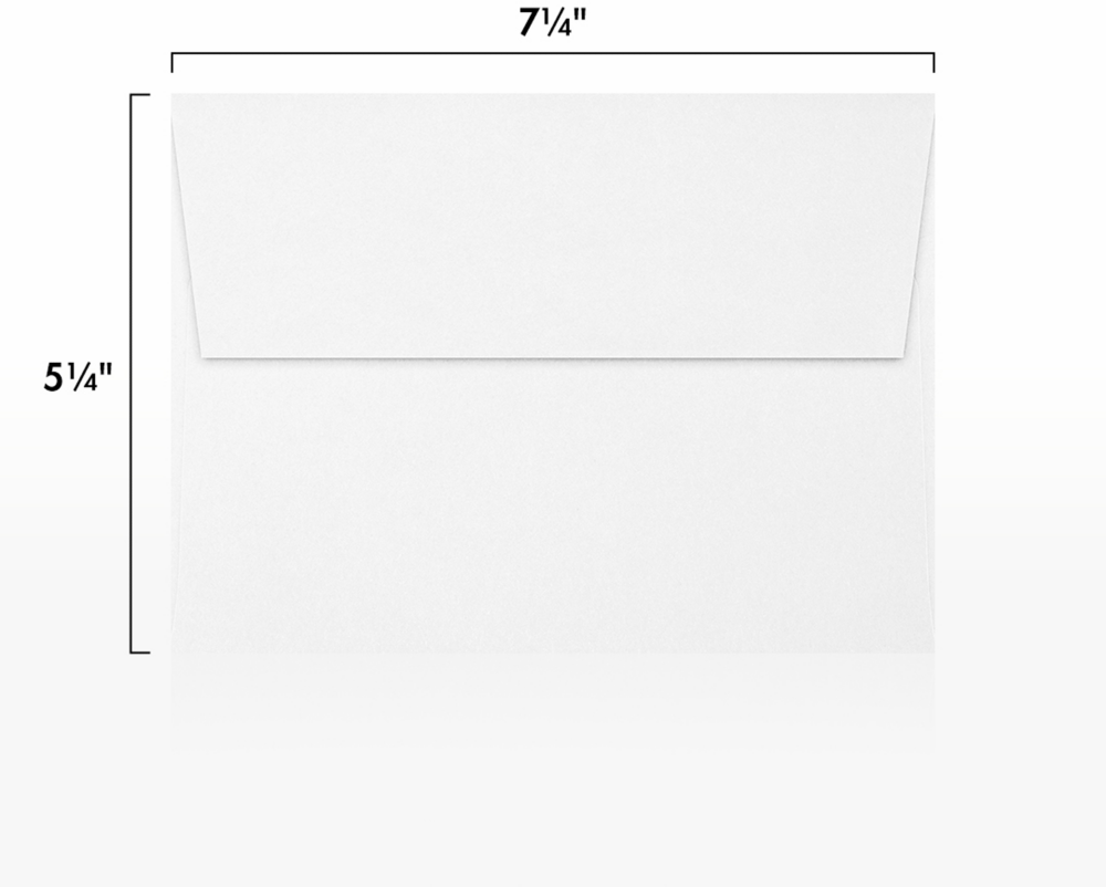 White Recycled 32lb A7 Invitation Envelopes (5 1/4 x 7 1/4) with Peel & Seal