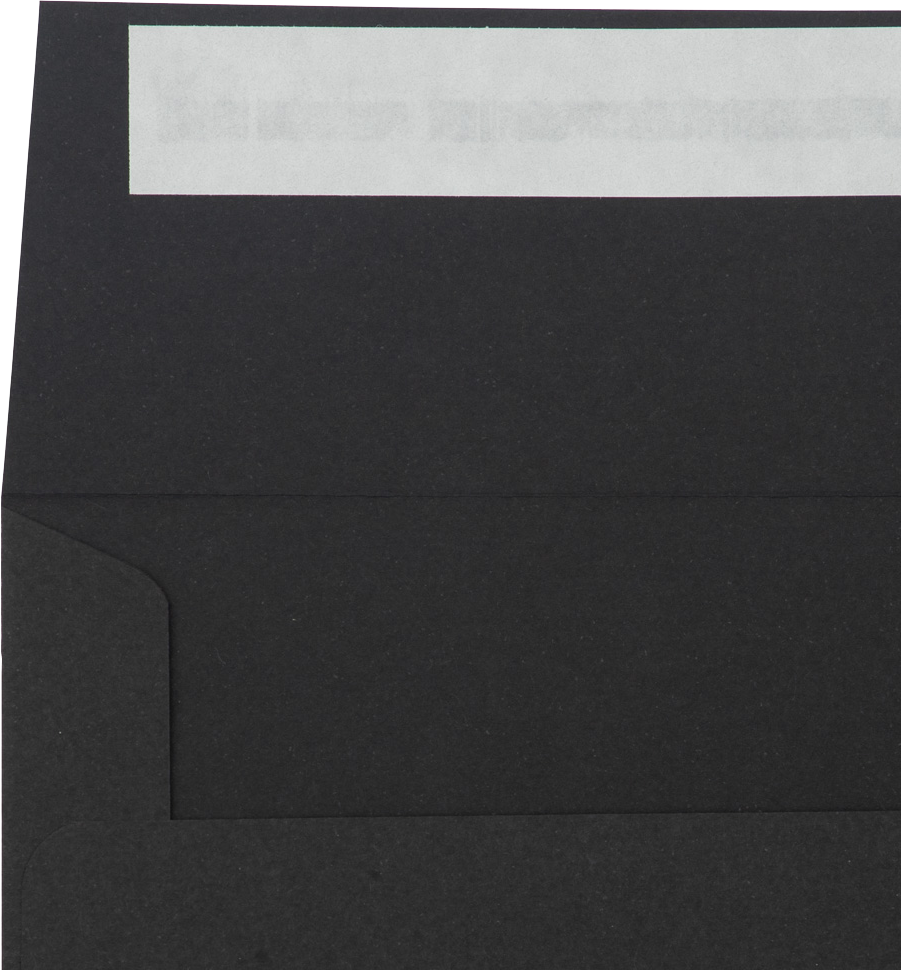 Smooth Midnight Black 32lb A7 Vertical Invitation Envelopes (5 1/4 x 7 1/4) with Peel & Seal