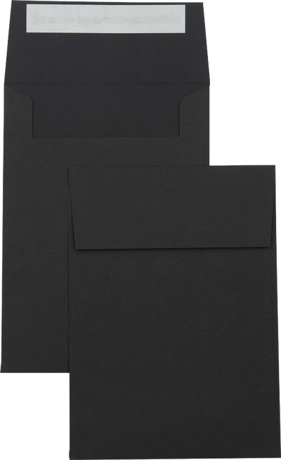 Smooth Midnight Black 32lb A7 Vertical Invitation Envelopes (5 1/4 x 7 1/4) with Peel & Seal