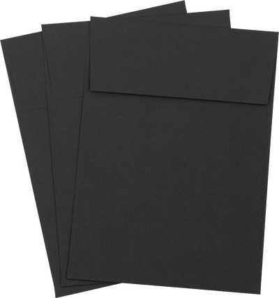 Smooth Midnight Black 32lb A7 Vertical Invitation Envelopes (5 1/4 x 7 1/4) with Peel & Seal