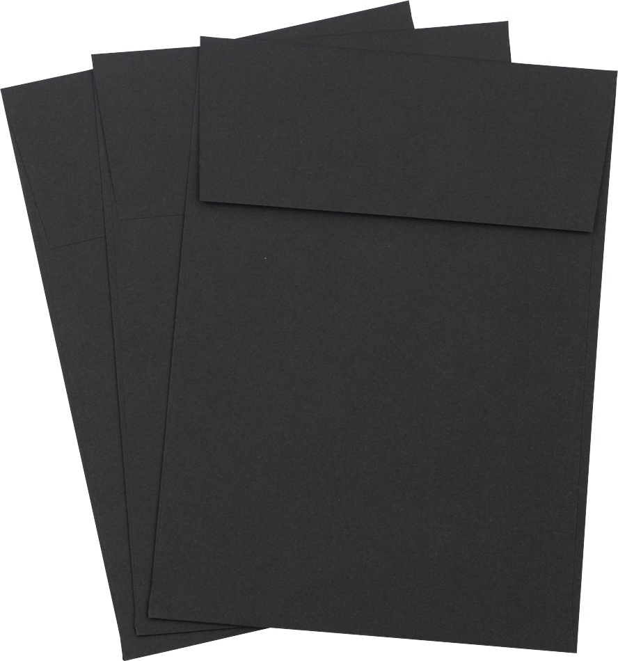 Smooth Midnight Black 32lb A7 Vertical Invitation Envelopes (5 1/4 x 7 1/4) with Peel & Seal
