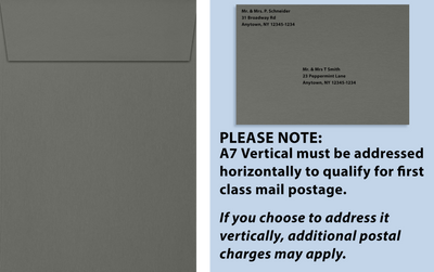 Dark Smoke Gray 32lb A7 Vertical Invitation Envelopes (5 1/4 x 7 1/4) with Peel & Seal