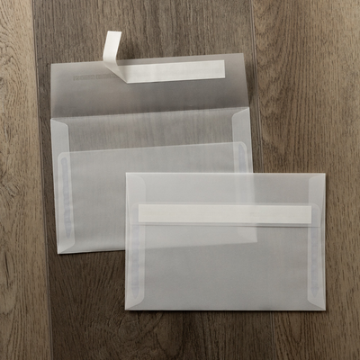 Clear Translucent 30lb A8 Invitation Envelopes (5 1/2 x 8 1/8) with Peel & Seal