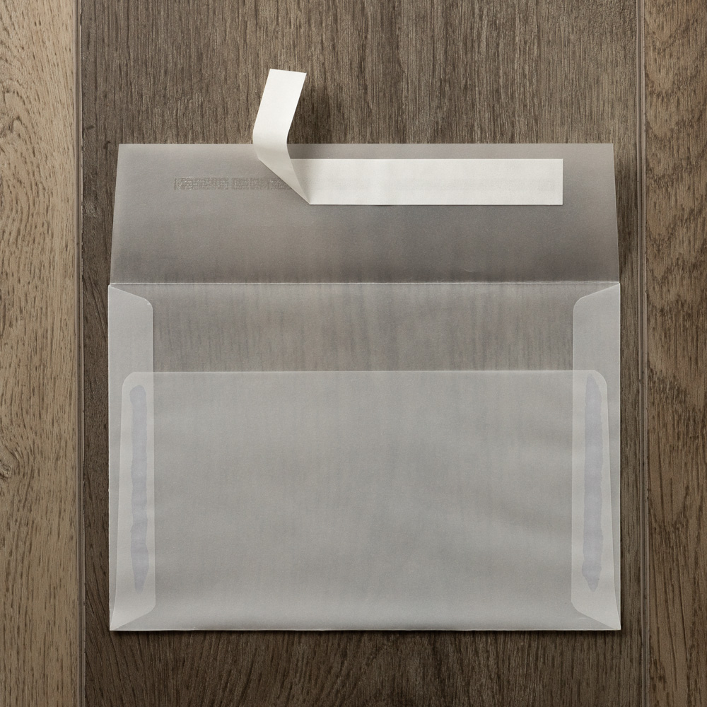 Clear Translucent 30lb A8 Invitation Envelopes (5 1/2 x 8 1/8) with Peel & Seal