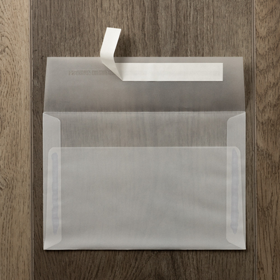 Clear Translucent 30lb A8 Invitation Envelopes (5 1/2 x 8 1/8) with Peel & Seal