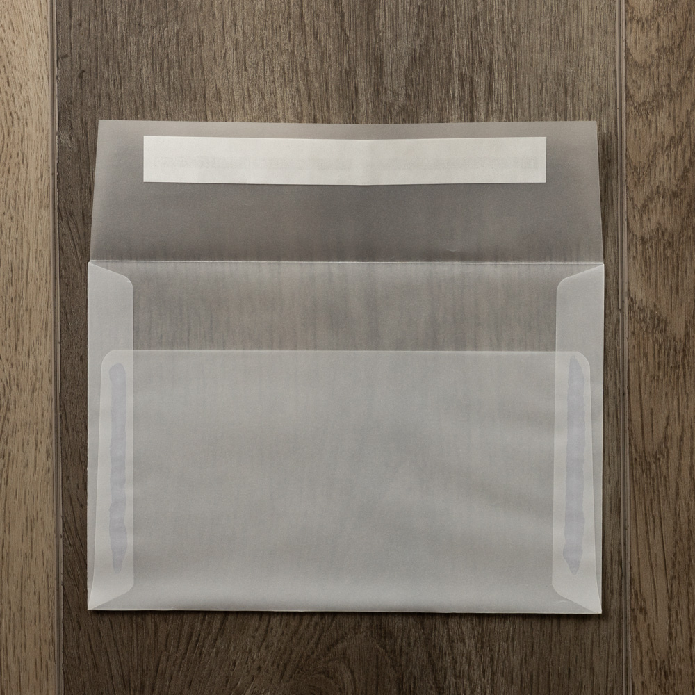 Clear Translucent 30lb A8 Invitation Envelopes (5 1/2 x 8 1/8) with Peel & Seal
