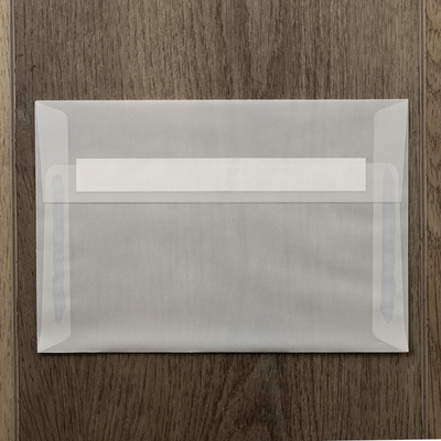 Clear Translucent 30lb A8 Invitation Envelopes (5 1/2 x 8 1/8) with Peel & Seal