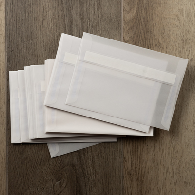 Clear Translucent 30lb A8 Invitation Envelopes (5 1/2 x 8 1/8) with Peel & Seal